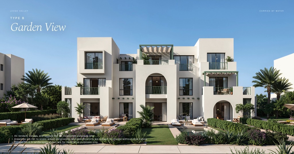 Ledge Valley Makadi Heights three bedroom lagoon loft project illustration
