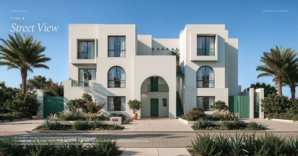 Ledge Valley Makadi Heights four bedroom lagoon home project illustration