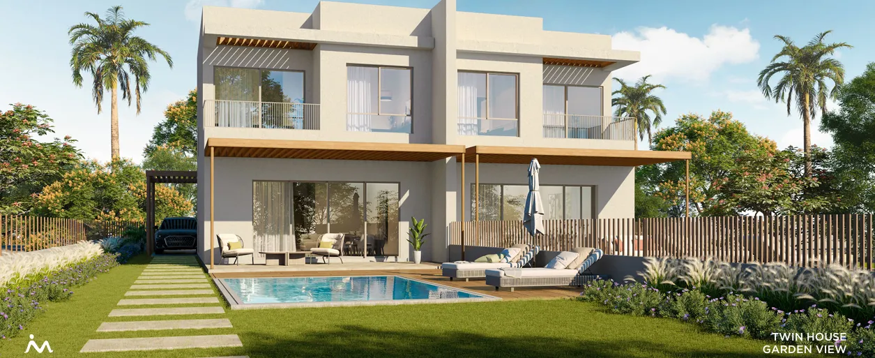 Makadina 3 bedroom twin house garden view rendering
