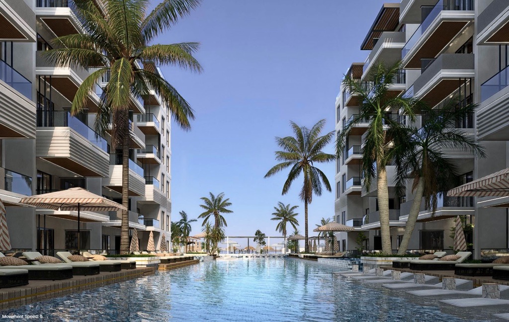 Oro Beach landscaped pathway through the development