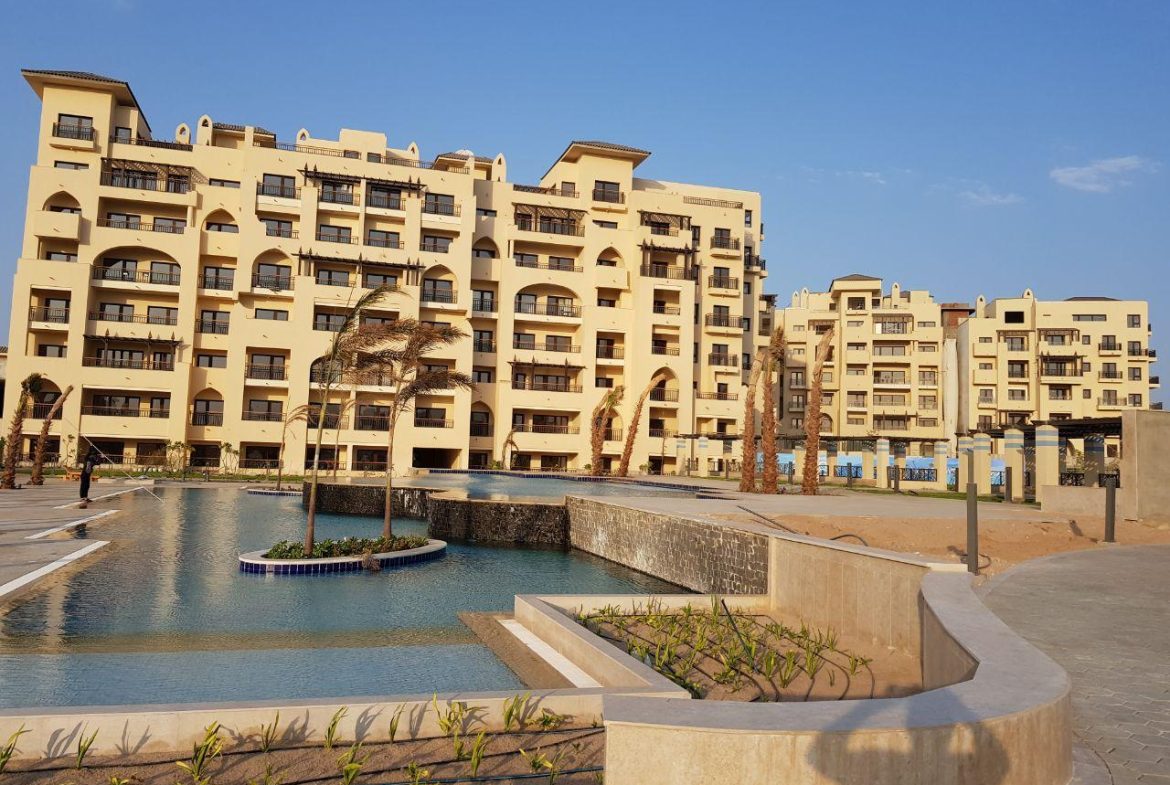 ALDAU Heights landscaped pedestrian area and buildings
