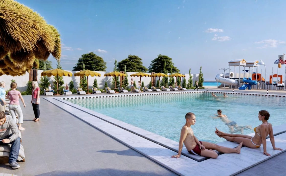 Swimming pool and beach setting at Premier Beach Hurghada