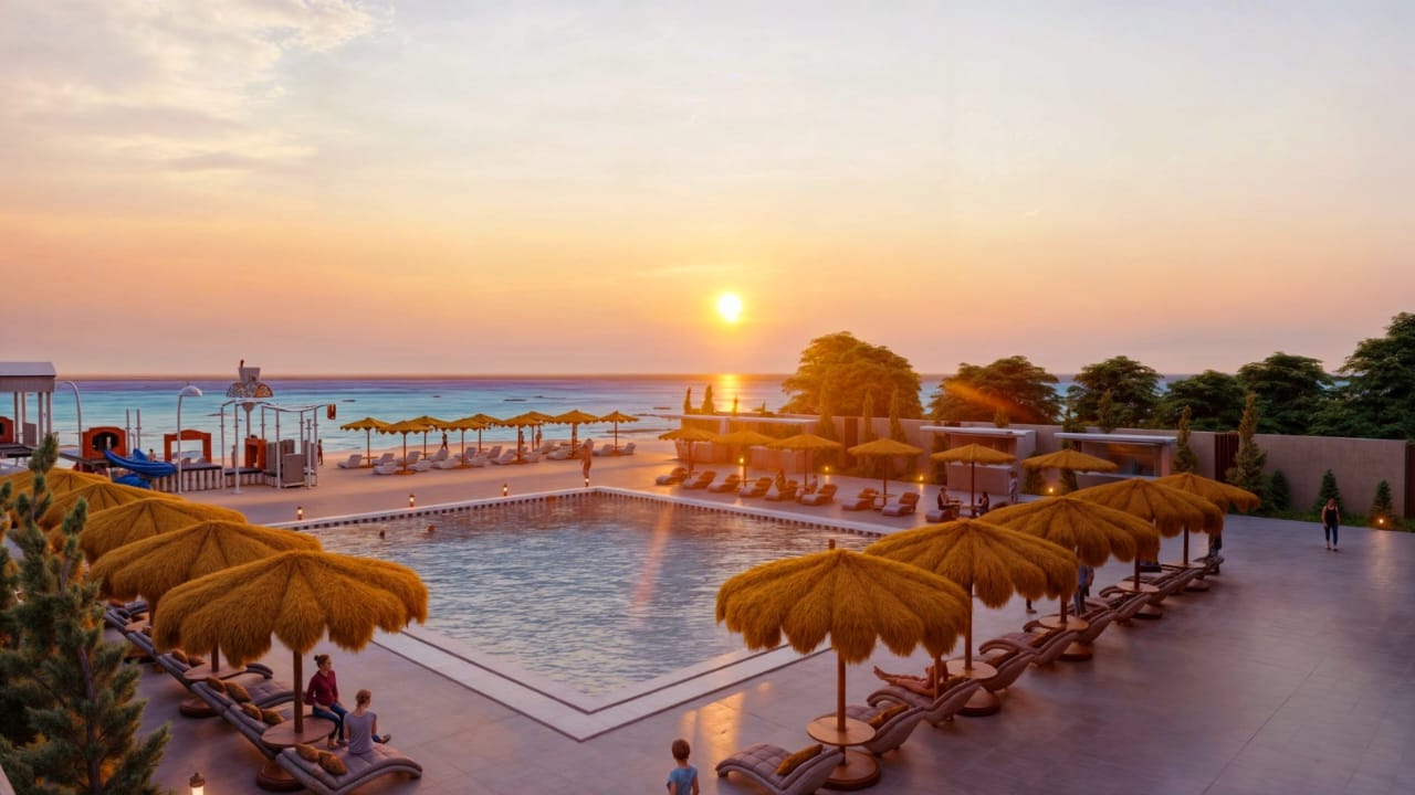 Red Sea sunset view from Premier Beach Hurghada