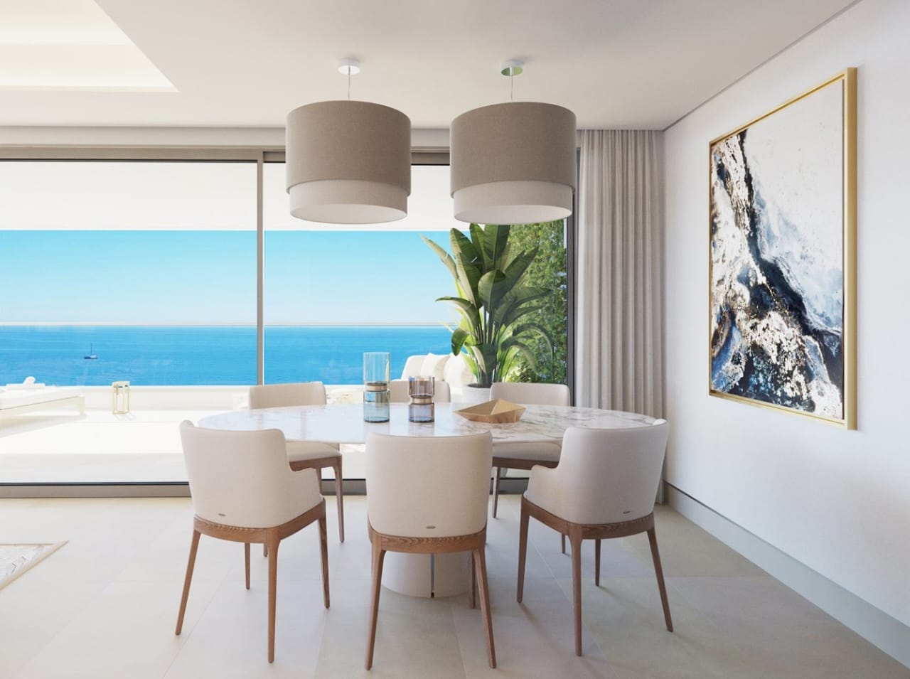 Illustrative dining area in a Premier Beach apartment