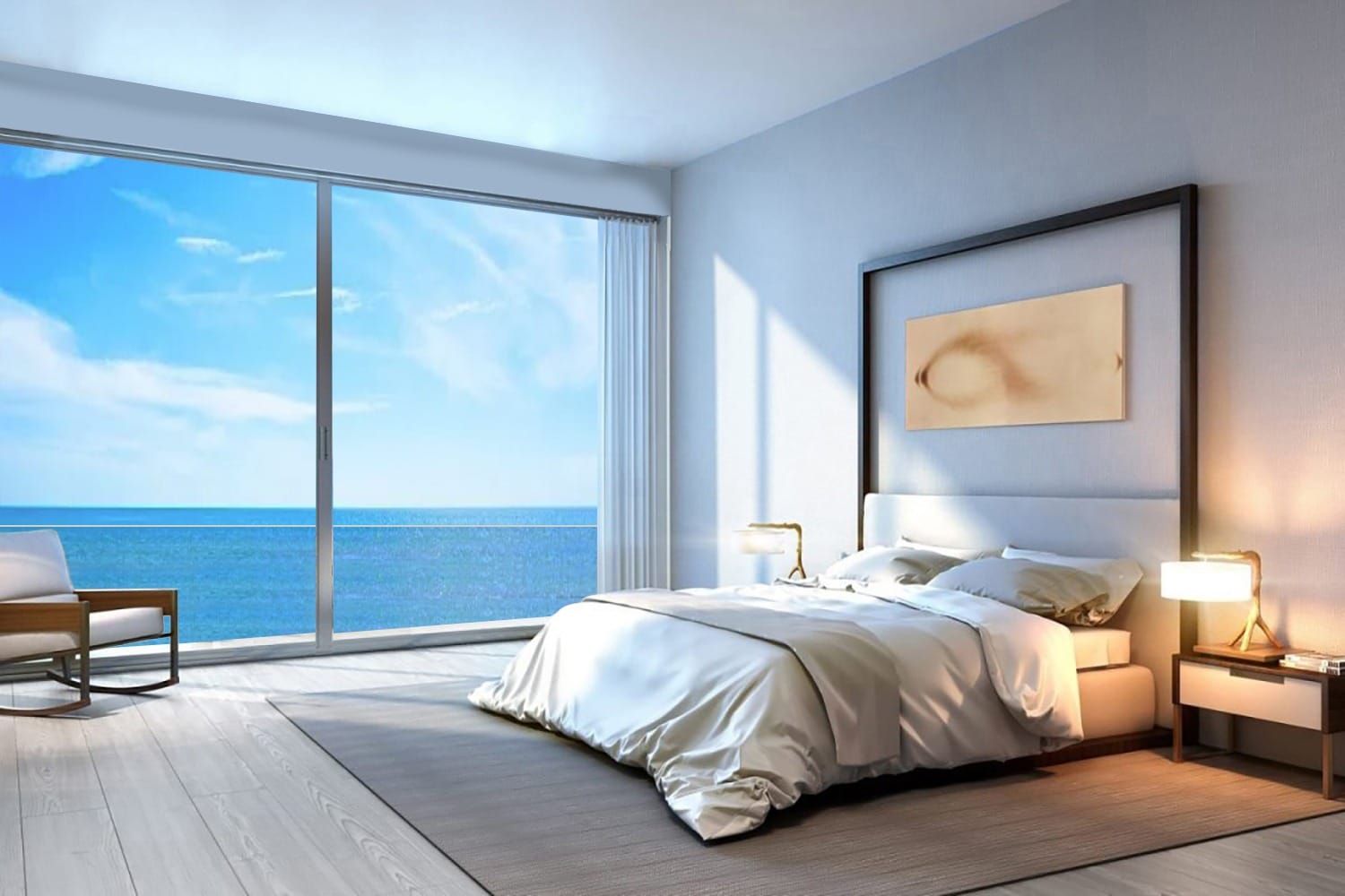 Illustrative bedroom at Premier Beachfront Apartments