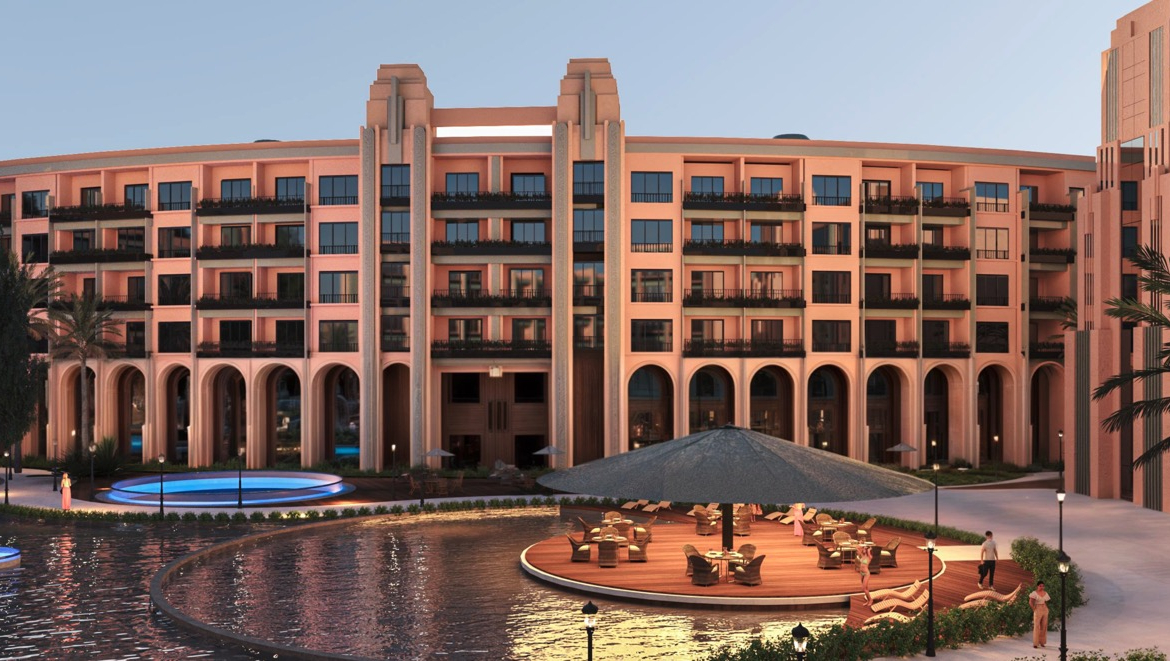 Atlantis Resort residential facade near Mamsha Hurghada