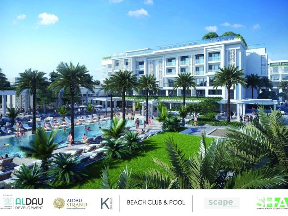 ALDAU Strand Hurghada apartment buildings and gardens