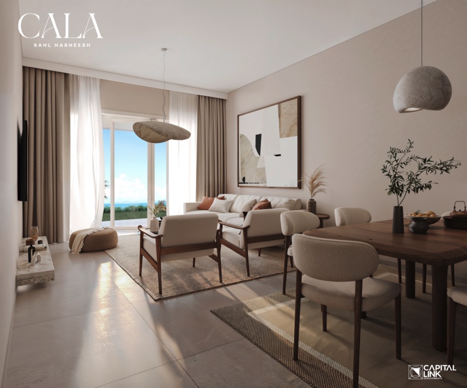 01-RECEPTION AND DINING copy CALA Sahl Hasheesh 3 Bedroom Apartments – Spacious Family Homes