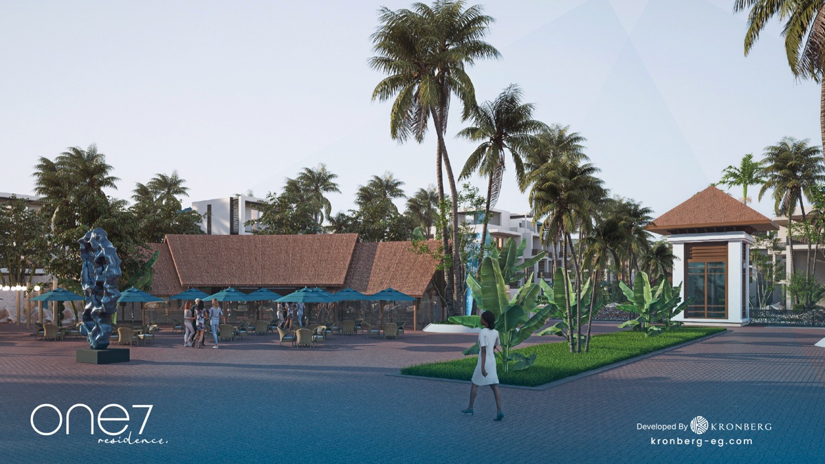 One7 Hurghada penthouse – entrance pavilion and landscaped approach, developer rendering
