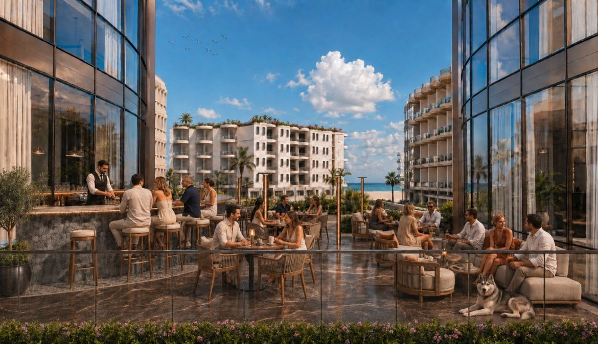 Marvento Resort Hurghada – restaurant terrace overlooking the resort setting, developer render