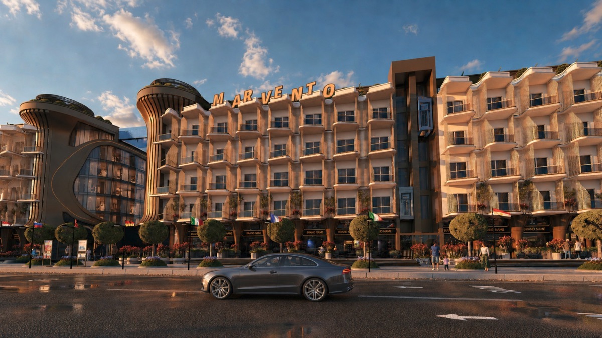 Marvento Resort Hurghada – Daytime Marvento resort frontage Marvento Resort Hurghada – daytime marvento resort frontage, developer render