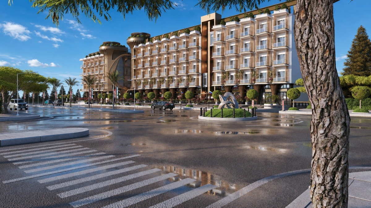 Marvento Resort Hurghada – wide daytime view of resort road frontage, developer render