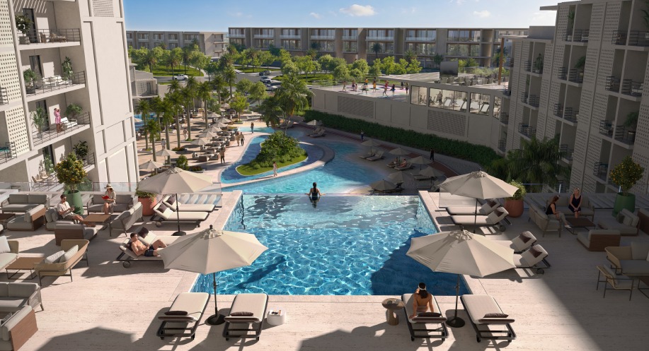 ALDAU Penta courtyard pool and sun terraces
